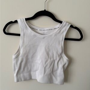 Aerie White Ribbed Tank Top